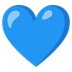 Cómo se ve el emoji Corazón azul en Google.