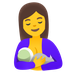 Bagaimana emoji Menyusu badan kelihatan di Google.