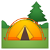 Hvordan Camping emoji ser ud på Google.