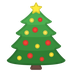 Bagaimana emoji Pokok krismas kelihatan di Google.