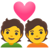 A quoi ressemblent les emoji Couple avec cœur sur Google.