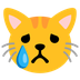 Cómo se ve el emoji Gato llorando en Google.