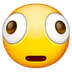 Hvordan Forvrænget ansigt emoji ser ud på Google.