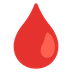 Cómo se ve el emoji Gota de sangre en Google.