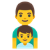 Cómo se ve el emoji Familia: hombre y niño en Google.