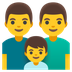 A quoi ressemblent les emoji Famille: homme, homme et garçon sur Google.