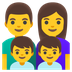 A quoi ressemblent les emoji Famille: homme, femme, garçon et garçon sur Google.