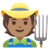 Cómo se ve el emoji Profesional de la agricultura: tono de piel medio en Google.