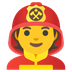 Cómo se ve el emoji Bombero en Google.