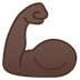 A quoi ressemblent les emoji Biceps contracté: peau foncée sur Google.