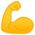 A quoi ressemblent les emoji Biceps contracté sur Google.