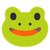 Bagaimana emoji Katak kelihatan di Google.