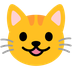 Bagaimana emoji Kucing tersengih kelihatan di Google.