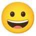 Cómo se ve el emoji Cara sonriendo en Google.