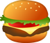 Bagaimana emoji Hamburger kelihatan di Google.