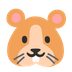 Bagaimana emoji Hamster kelihatan di Google.