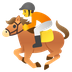 Cómo se ve el emoji Carrera de caballos en Google.