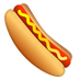 Bagaimana emoji Hot dog kelihatan di Google.