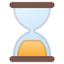 Cómo se ve el emoji Reloj de arena sin tiempo en Google.