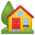 A quoi ressemblent les emoji Maison avec jardin sur Google.