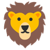 Cómo se ve el emoji León en Google.