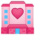 Cómo se ve el emoji Hotel del amor en Google.