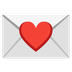 Cómo se ve el emoji Carta de amor en Google.