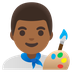 A quoi ressemblent les emoji Artiste homme: peau mate sur Google.