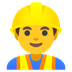 Cómo se ve el emoji Profesional de la construcción hombre en Google.