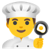 Cómo se ve el emoji Chef hombre en Google.