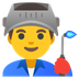 Cómo se ve el emoji Profesional industrial hombre en Google.