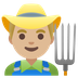 Cómo se ve el emoji Profesional de la agricultura hombre: tono de piel claro medio en Google.