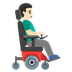 A quoi ressemblent les emoji Homme en fauteuil motorisé vers la droite: Peau claire sur Google.