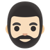 A quoi ressemblent les emoji Homme barbu : peau claire sur Google.