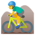 Cómo se ve el emoji Hombre en bicicleta de montaña en Google.