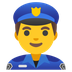 Bagaimana emoji Pegawai polis lelaki kelihatan di Google.