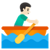 Bagaimana emoji Lelaki mendayung sampan: ton kulit cerah kelihatan di Google.