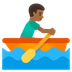 Bagaimana emoji Lelaki mendayung sampan: ton kulit sederhana gelap kelihatan di Google.