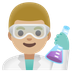 A quoi ressemblent les emoji Scientifique homme: peau moyennement claire sur Google.