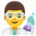 A quoi ressemblent les emoji Scientifique homme sur Google.