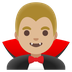 A quoi ressemblent les emoji Vampire homme: peau moyennement claire sur Google.