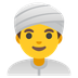 A quoi ressemblent les emoji Homme en turban sur Google.