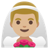 A quoi ressemblent les emoji Homme avec voile: peau moyennement claire sur Google.