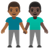 A quoi ressemblent les emoji Deux hommes se tenant la main: peau mate et peau foncée sur Google.