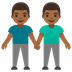 Cómo se ve el emoji Hombres de la mano: tono de piel oscuro medio en Google.