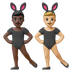 Hvordan Mænd med kaninører: mørk teint og medium til lys teint emoji ser ud på Google.