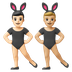 Hvordan Mænd med kaninører: lys teint og medium til lys teint emoji ser ud på Google.