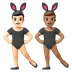 Hvordan Mænd med kaninører: lys teint og medium teint emoji ser ud på Google.