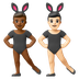 Hvordan Mænd med kaninører: medium til mørk teint og lys teint emoji ser ud på Google.