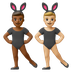 Hvordan Mænd med kaninører: medium til mørk teint og medium til lys teint emoji ser ud på Google.